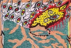 Simorgh Mohammad Ariyaei 21st Century Iranian painting bird outsider art