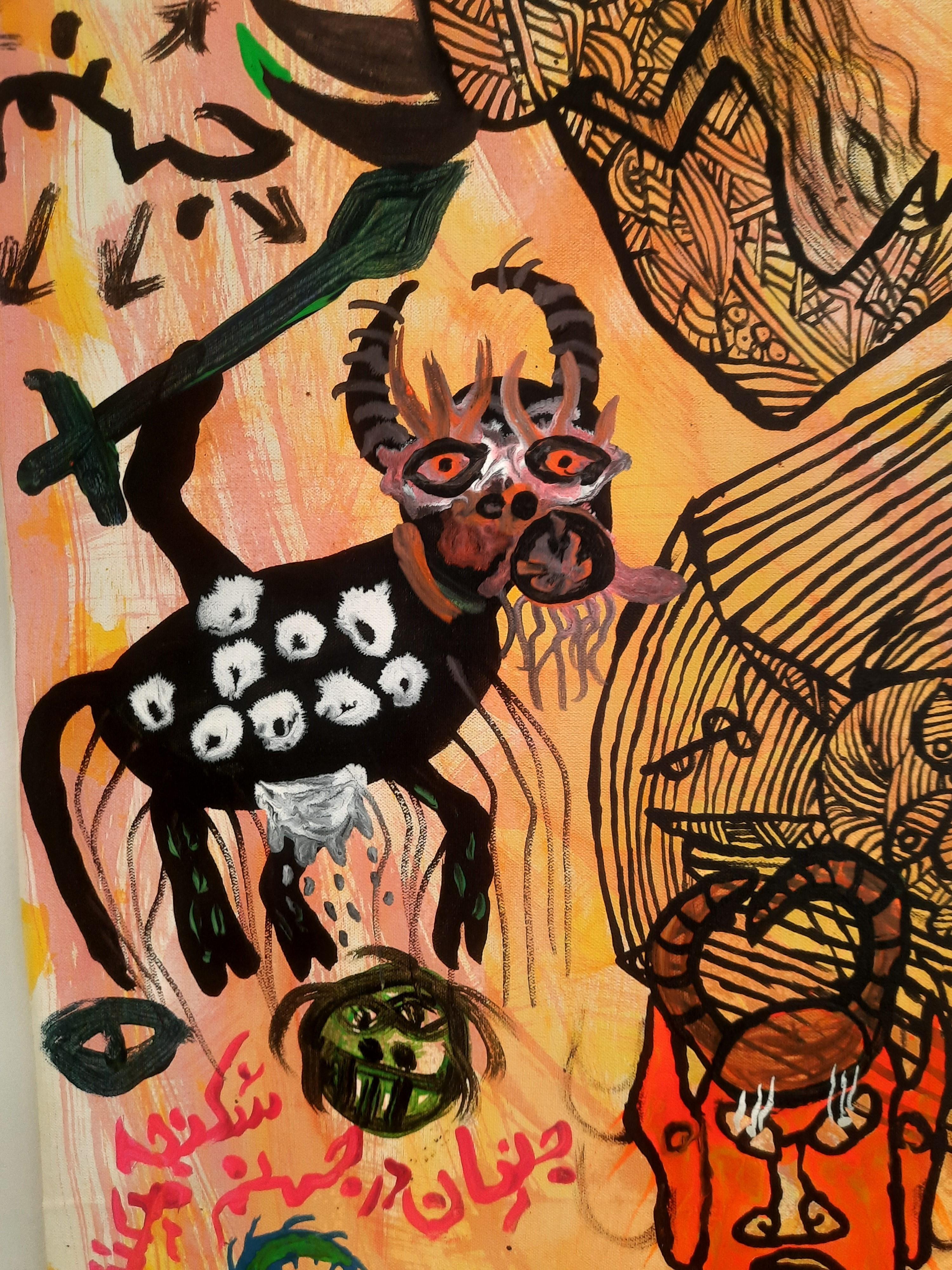 Criaturas extrañas Mohammad Ariyaei Siglo XXI Arte iraní Arte outsider pintura en venta 1
