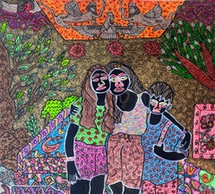 The love of two women Mohammad Ariyaei Contemporary Iranian art oriental art