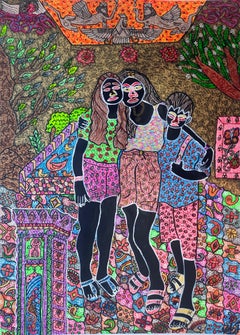 The love of two women Mohammad Ariyaei Contemporary Iranian art oriental art 