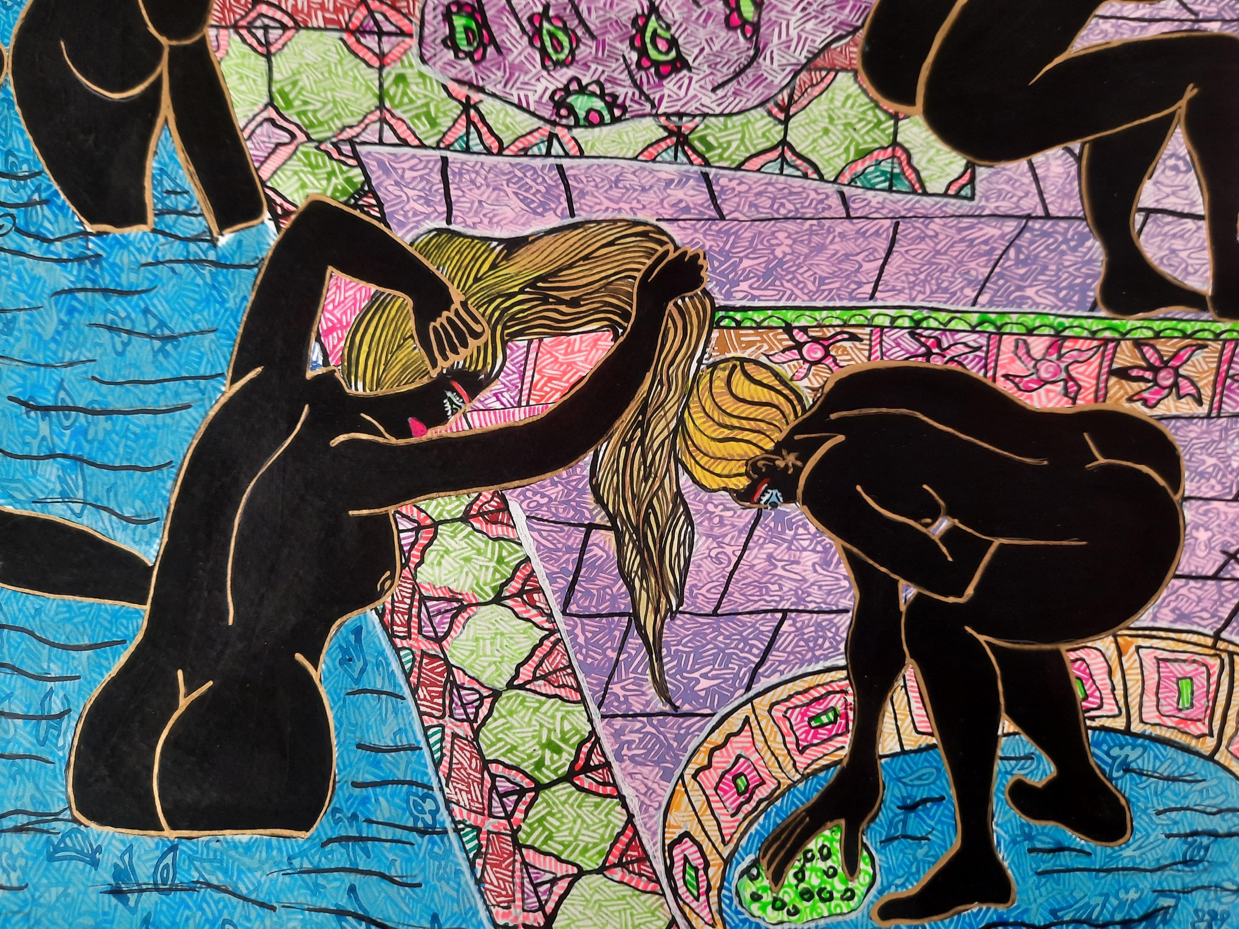 La noche de bodas de la princesa Mohammad Ariyaei Arte contemporáneo iraní pintura en venta 13