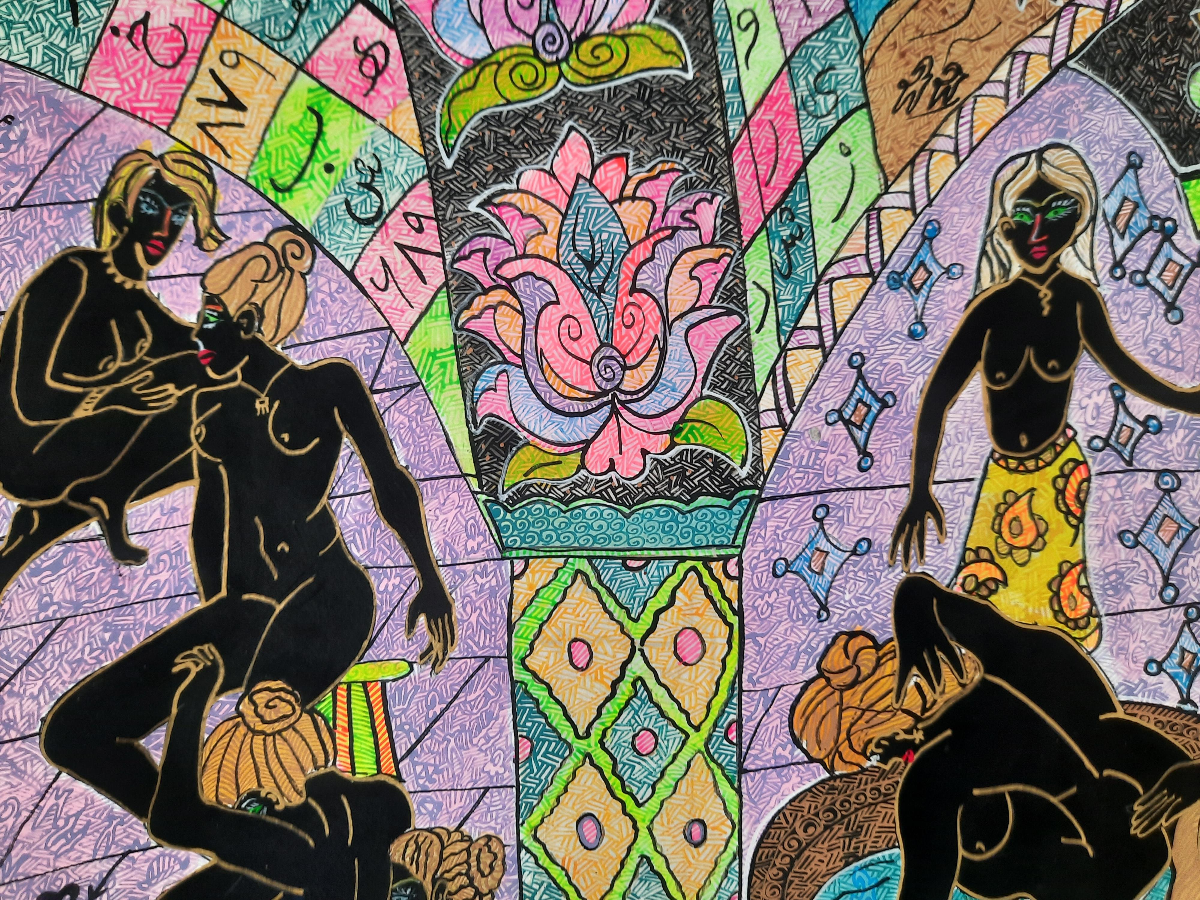 La noche de bodas de la princesa Mohammad Ariyaei Arte contemporáneo iraní pintura en venta 4
