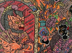 Tromper le diable – Mohammad Ariyaei – Peinture contemporaine iranienne – Art – Couleur