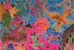 War of demons and mystics Mohammad Ariyaei Contemporary Iranian art painting