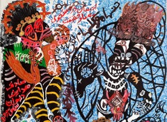 Man in quest of himself Mohammad Ariyaei 21st Century Iranian outsider art paint