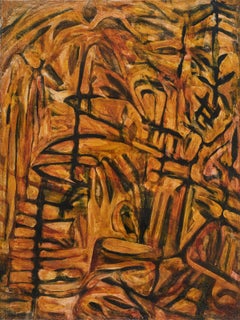 „Abstrakte Komposition“ Öl auf Leinwand Gemälde 31" x 24" Zoll von Mohammed Ismail 