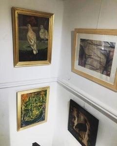 "Abstract Composition" Oil on Wood Painting 24" x 18" inch by Mohammed Ismail