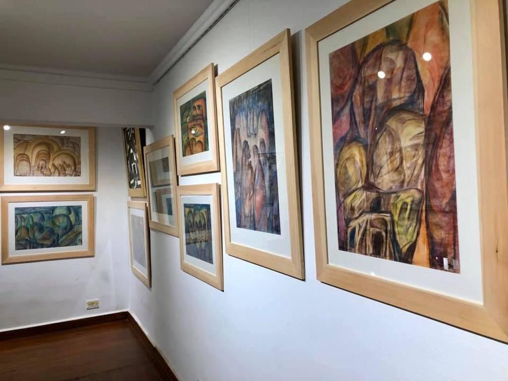 „Abstrakte Komposition“, Gemälde, Pastell, 8