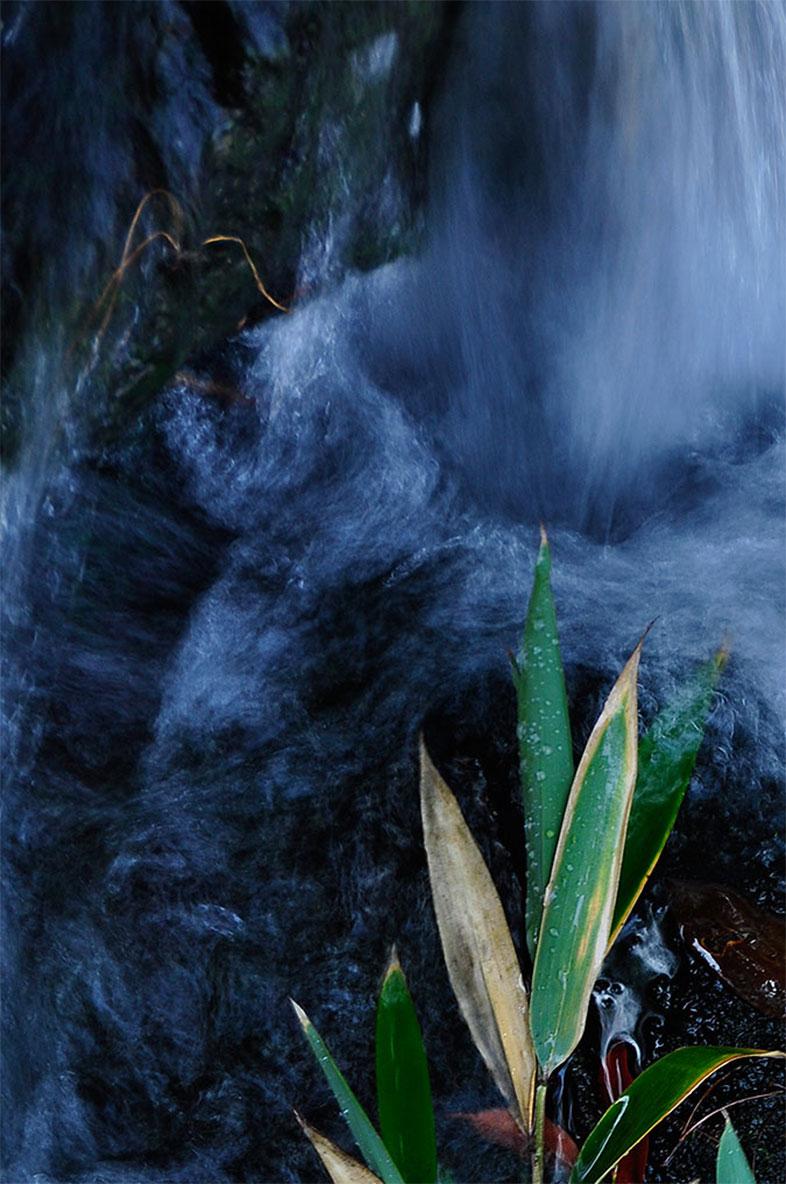 Beautiful Waterfalls, Colour Photography, Blue, Green by Indian Artist