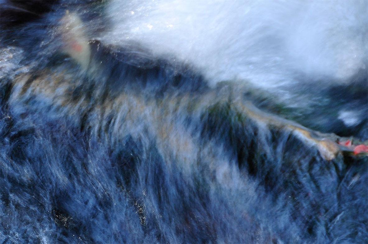 Waterfalls, Color Photography, Blue, Red by Indian Artist 