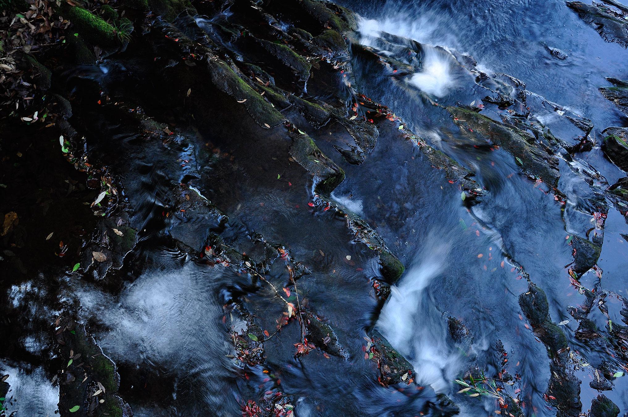 Mohan L. Mazumder Landscape Photograph - Beautiful Waterfalls, Colored Photograph, Blue White Color  "In Stock"