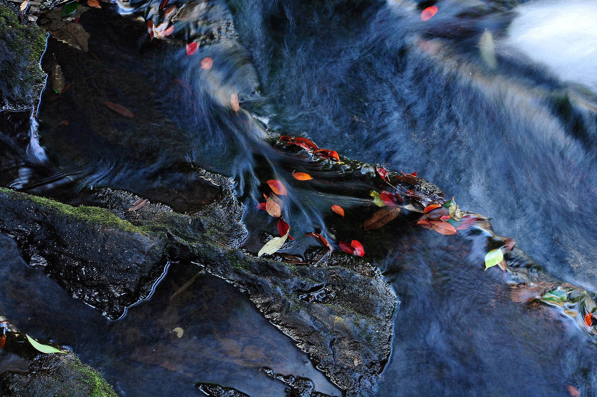 Mohan L. Mazumder Landscape Photograph – Wasserfälle, Farbfotografie, Blau, Rot, Grün von indischer Künstler, „Auf Lager“