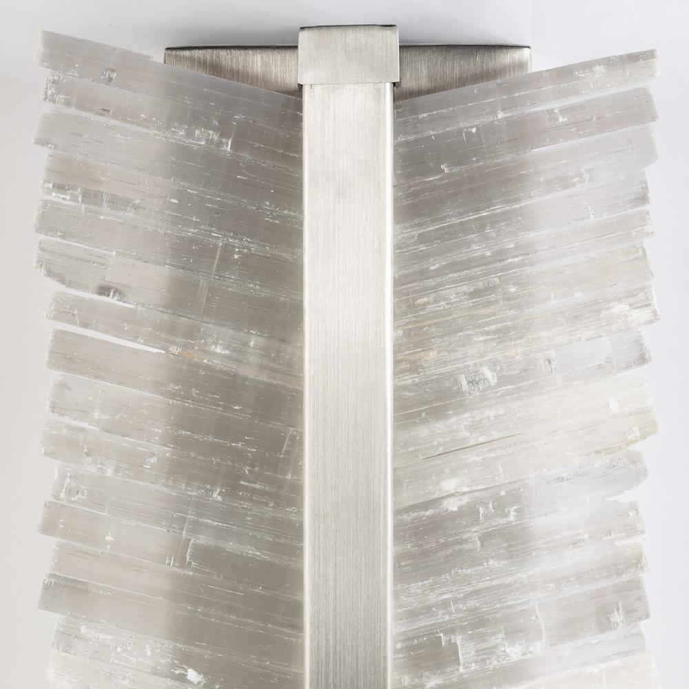 Mexican Mohawk Lighting Selenite Crystal Wall Sconce with Metal Base