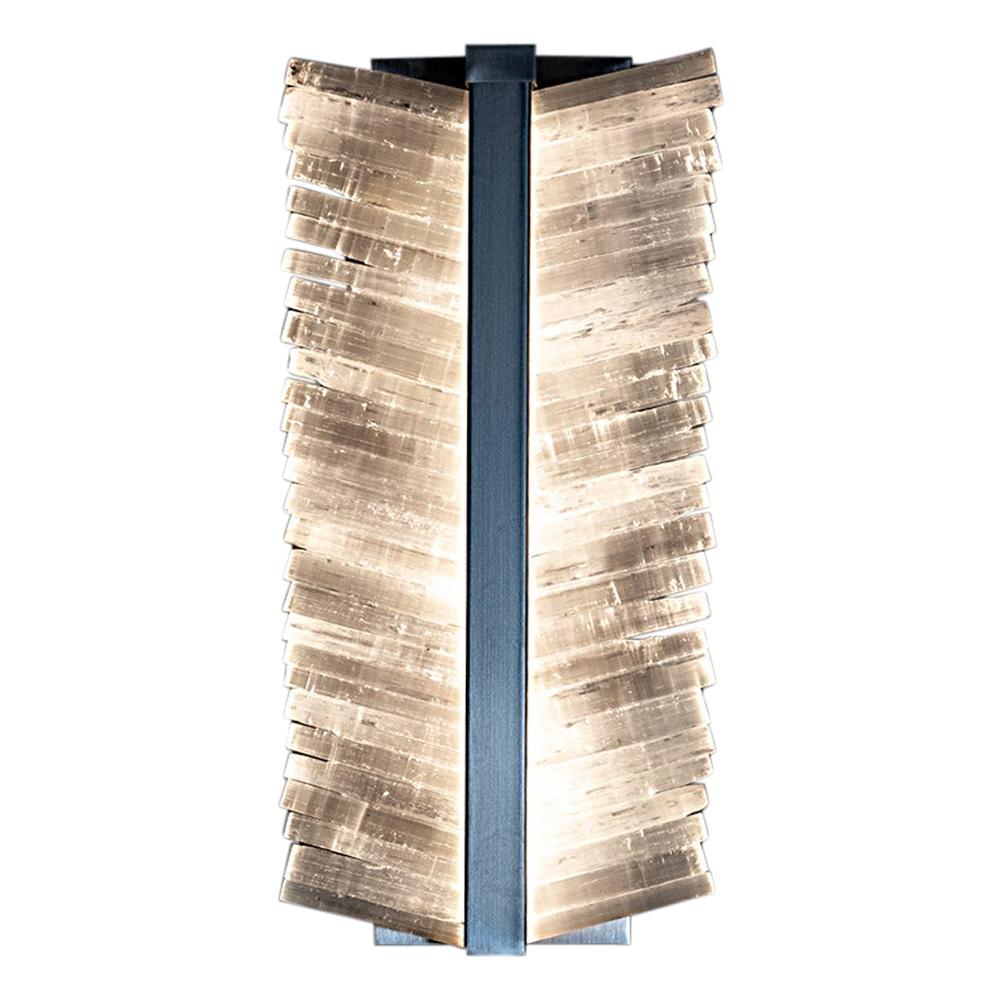 Mohawk Lighting Aplique de Cristal Selenita con Base Metálica en venta