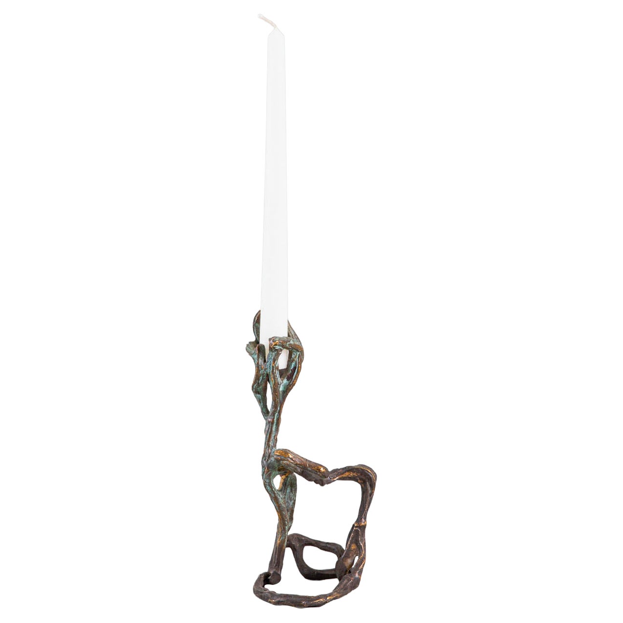 Mohenjo Daro Candle Holder Small in Brass, Viya by Vikram Goyal