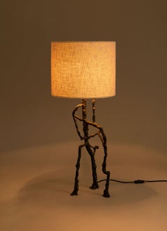 Mohenjo Daro Table Lamp in Brass & TNT Slub, Viya by Vikram Goyal