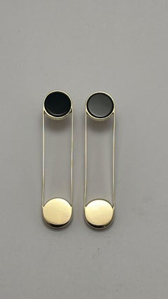 Orecchini geometrici Moholy in oro 9K e onice nero, edizione limitata di Ornamento e Delitto