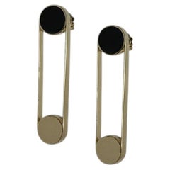 Orecchini geometrici Moholy in oro 9K e onice nero, edizione limitata di Ornamento e Delitto