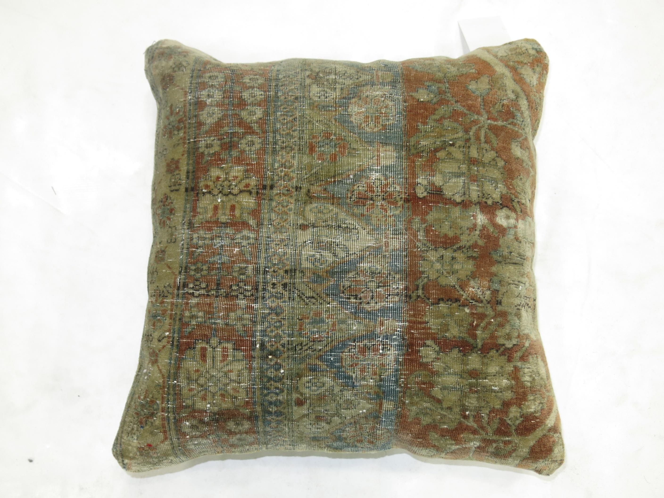 Mohtasham Kashan Persian Rug Pillow In Good Condition For Sale In New York, NY