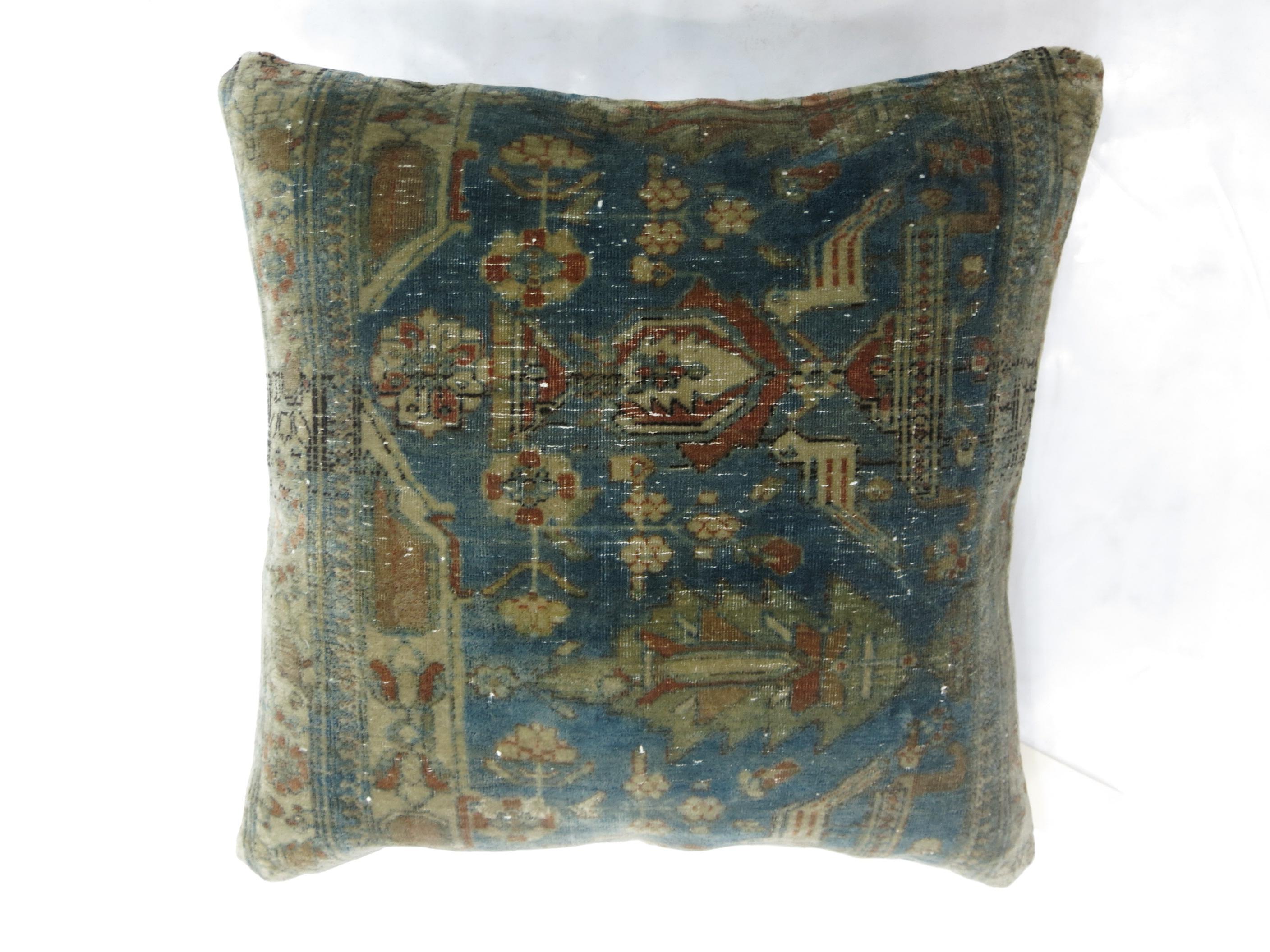 19th Century Mohtasham Kashan Persian Rug Pillow