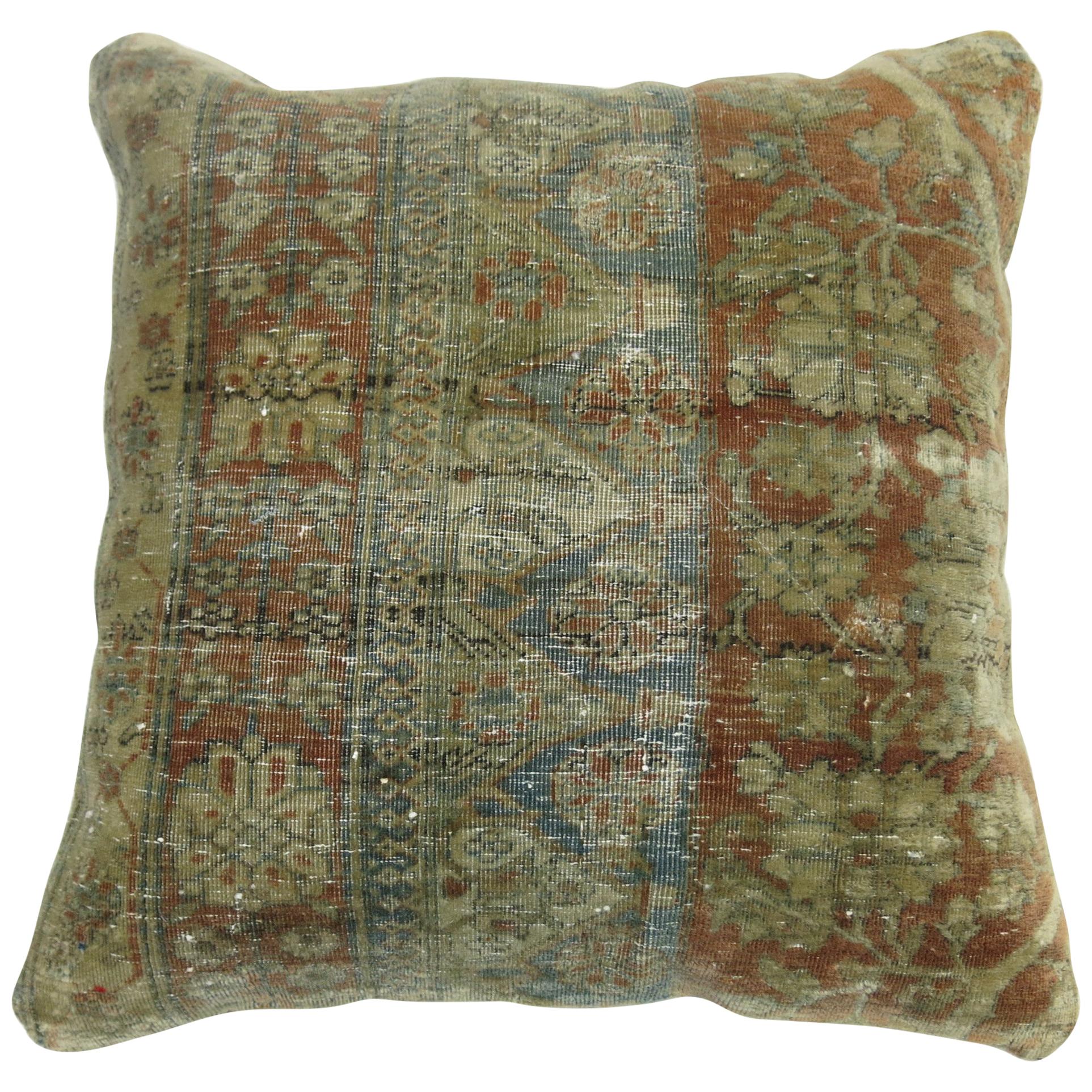 Mohtasham Kashan Persian Rug Pillow For Sale
