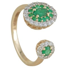 Moi Adele Gold Diamond and Emerald Ring