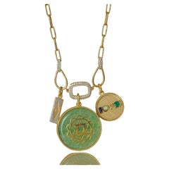 Moi Anah Collana in oro e diamanti con avventurina