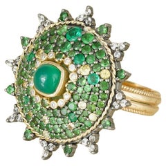 Moi Arden Emerald and Tsavorite Ring