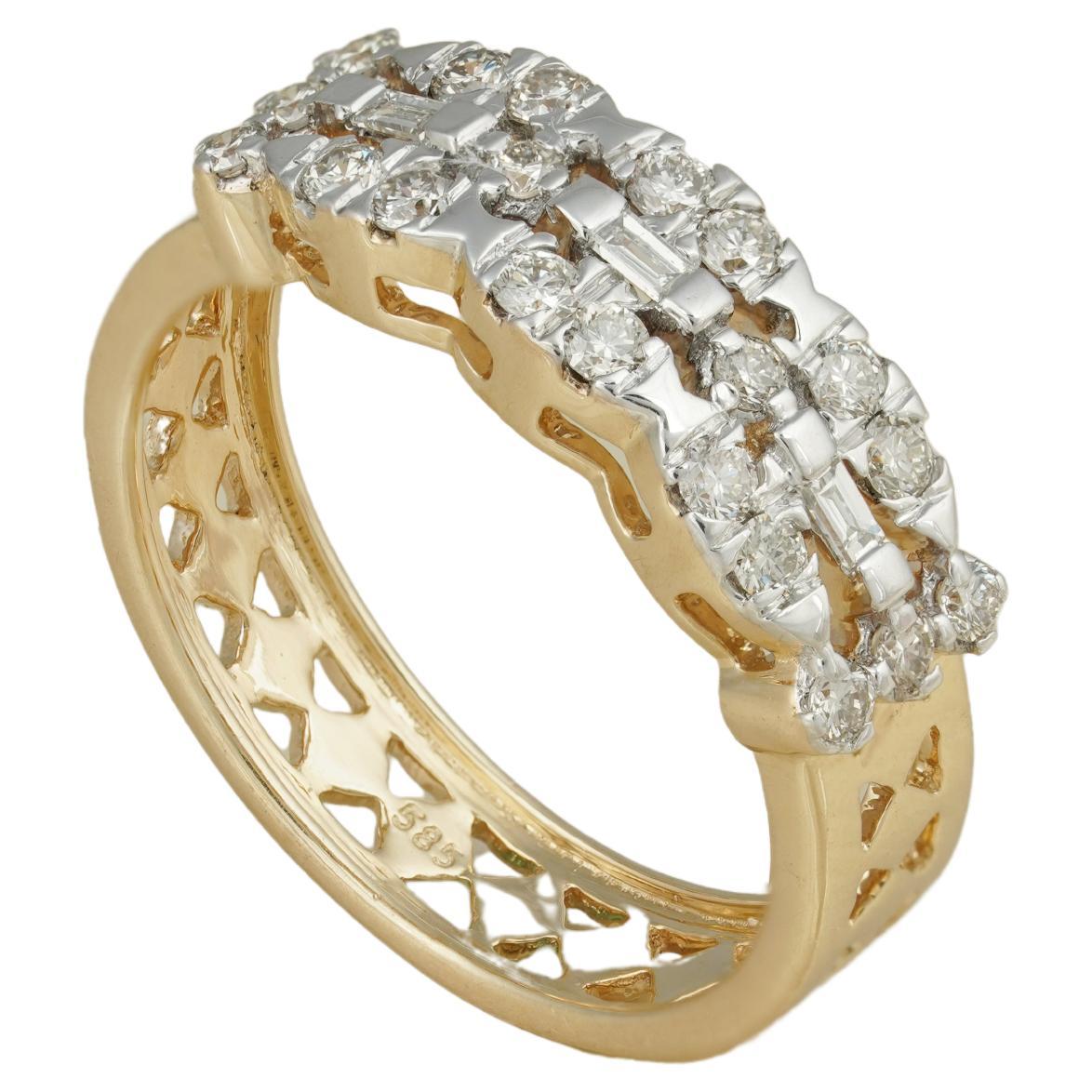 Moi Cece Baguette Diamond and Gold Ring