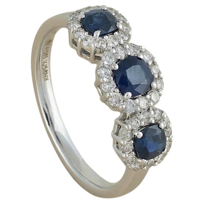 For Sale:  Moi Cerys Gold Blue Sapphire and Diamond Engagement Ring