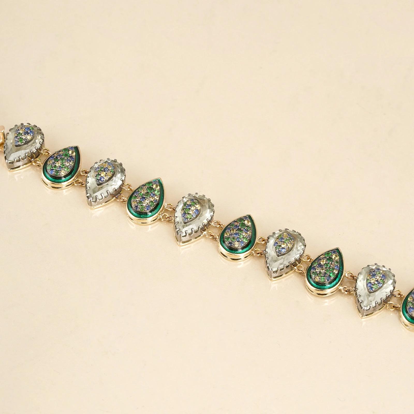 Moi Clara Tsavorit und Saphir Armband im Angebot 1