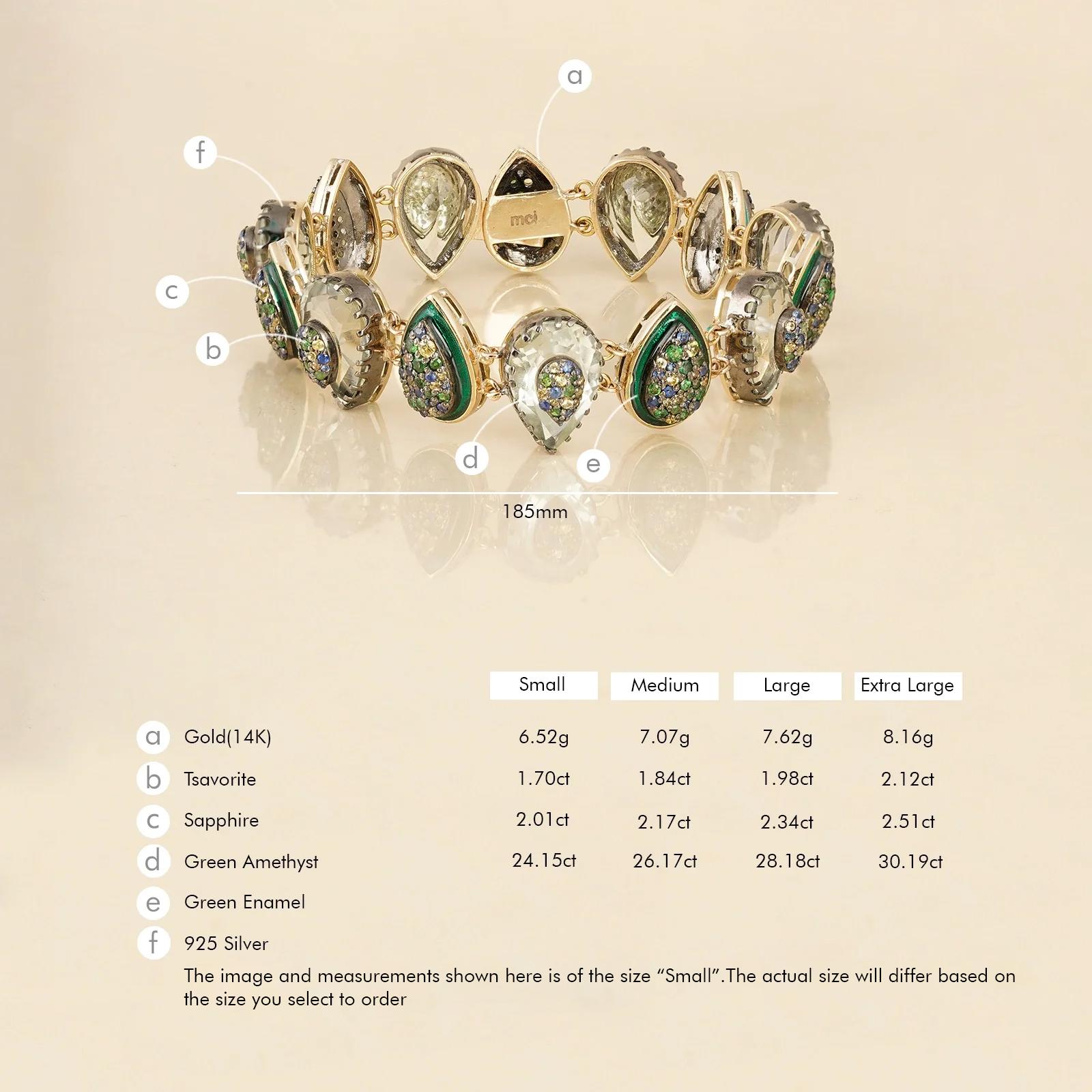 Moi Clara Tsavorit und Saphir Armband im Angebot 2