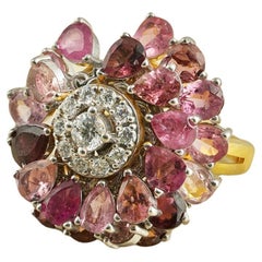 Moi Dahlia, bague en or, diamant et tourmaline rose