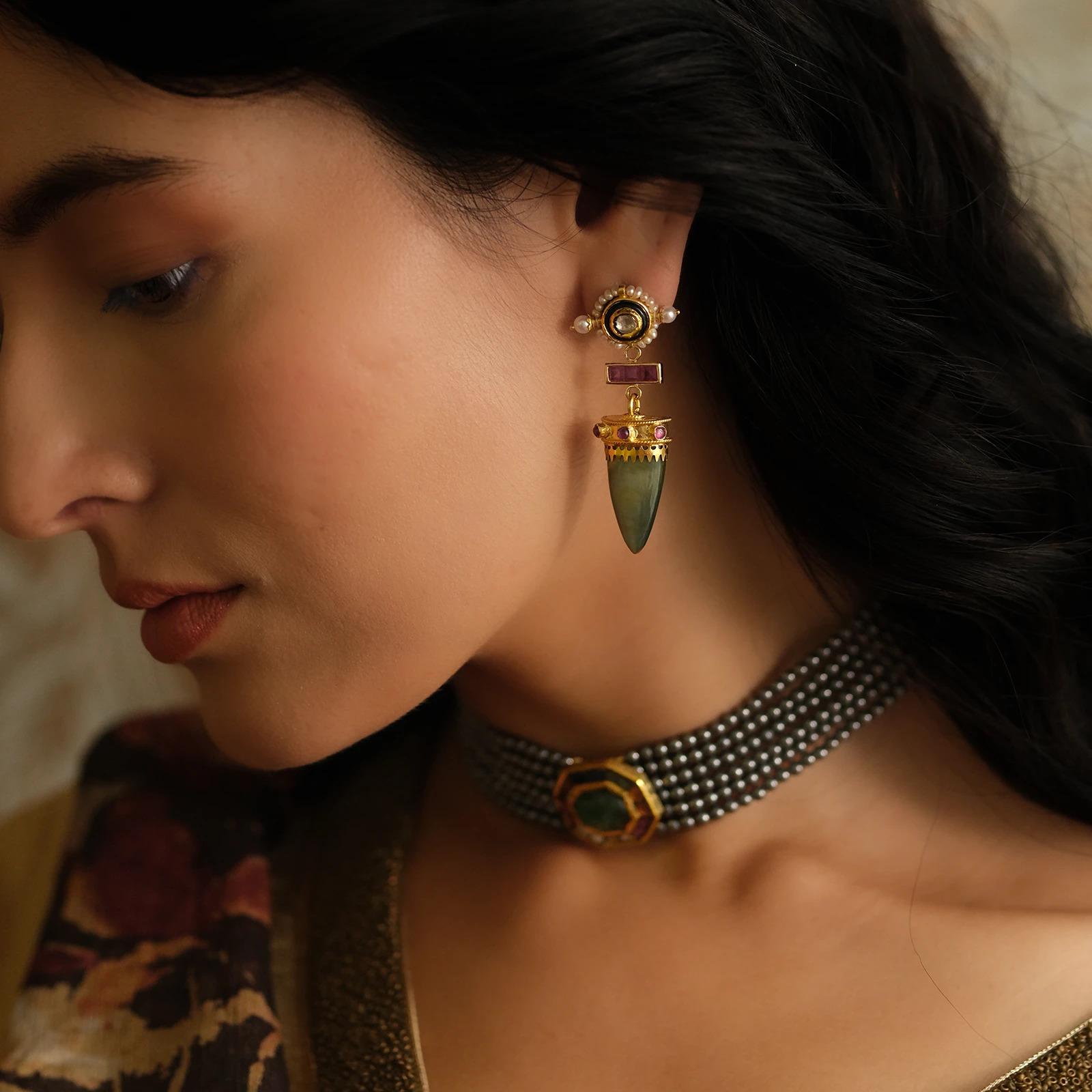 Brilliant Cut Moi Dawon Gold Earrings For Sale