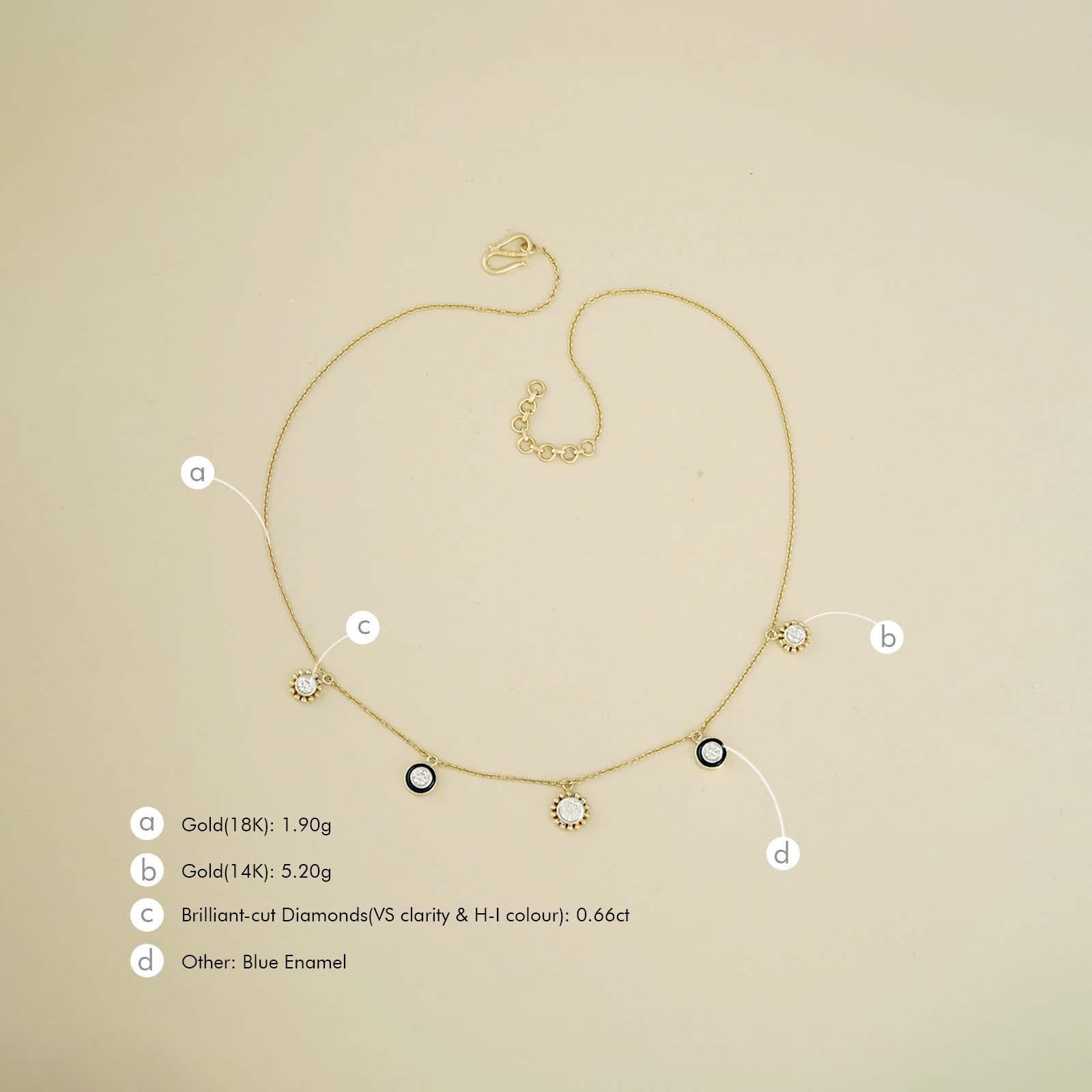 Moi Diana Collana Minimal in oro e diamanti In condizioni Nuovo in vendita a Lawrenceville, GA