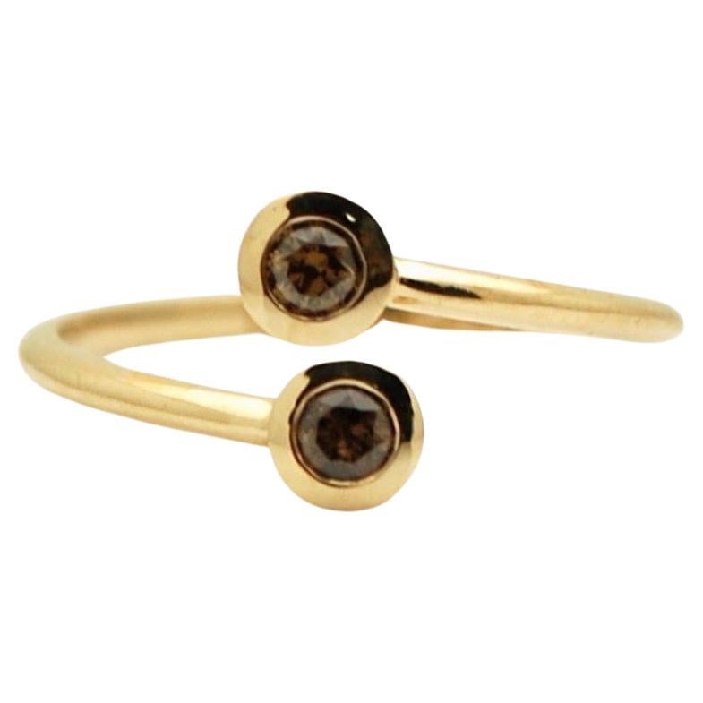 Moi Et Toi diamond ring 18KT gold Champagne diamond ring