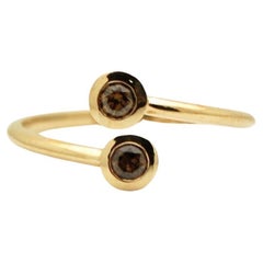 Moi Et Toi diamond ring 18KT gold Champagne diamond ring