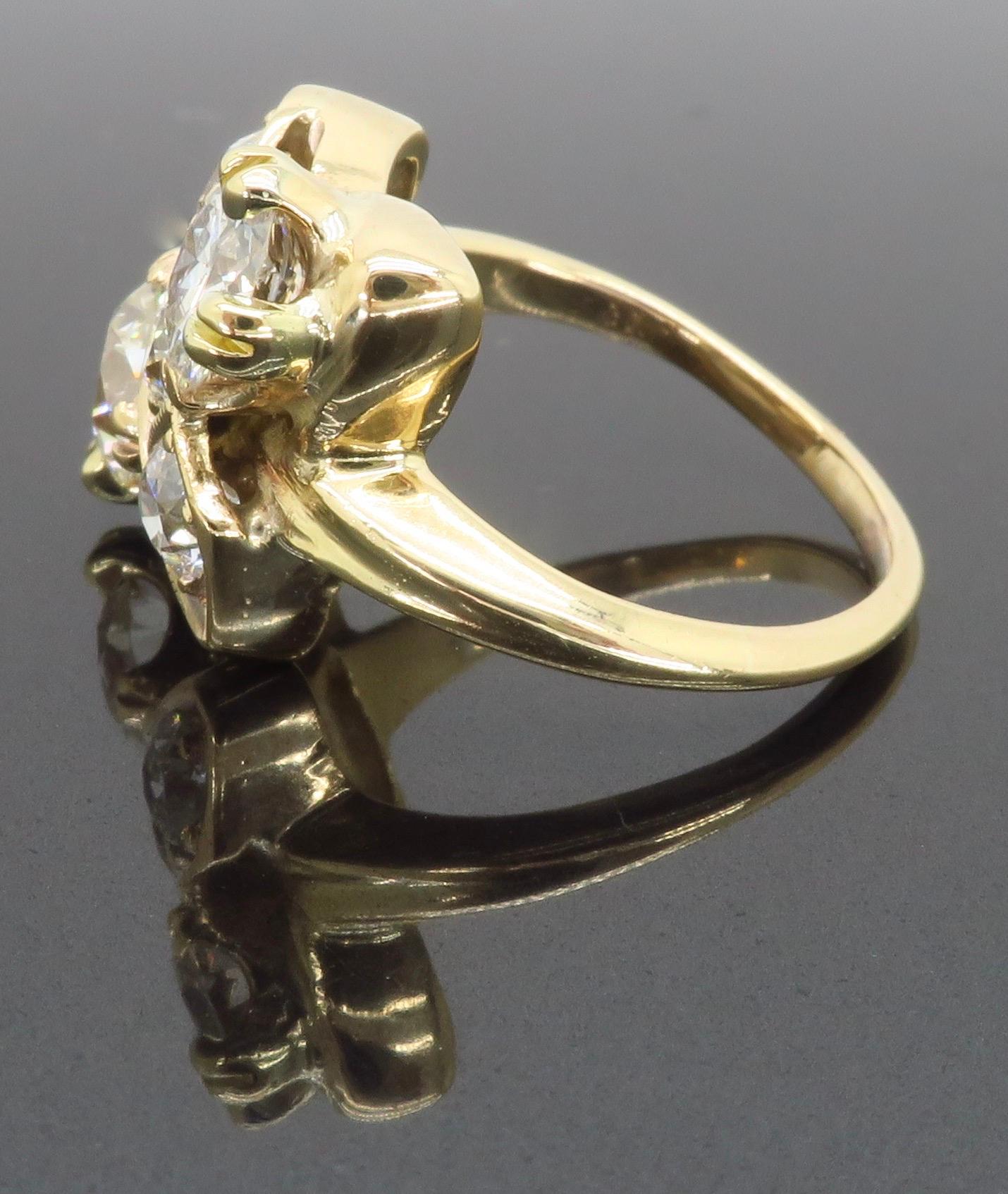 Moi-et-Toi Diamond Ring Made in 14k Yellow Gold 9