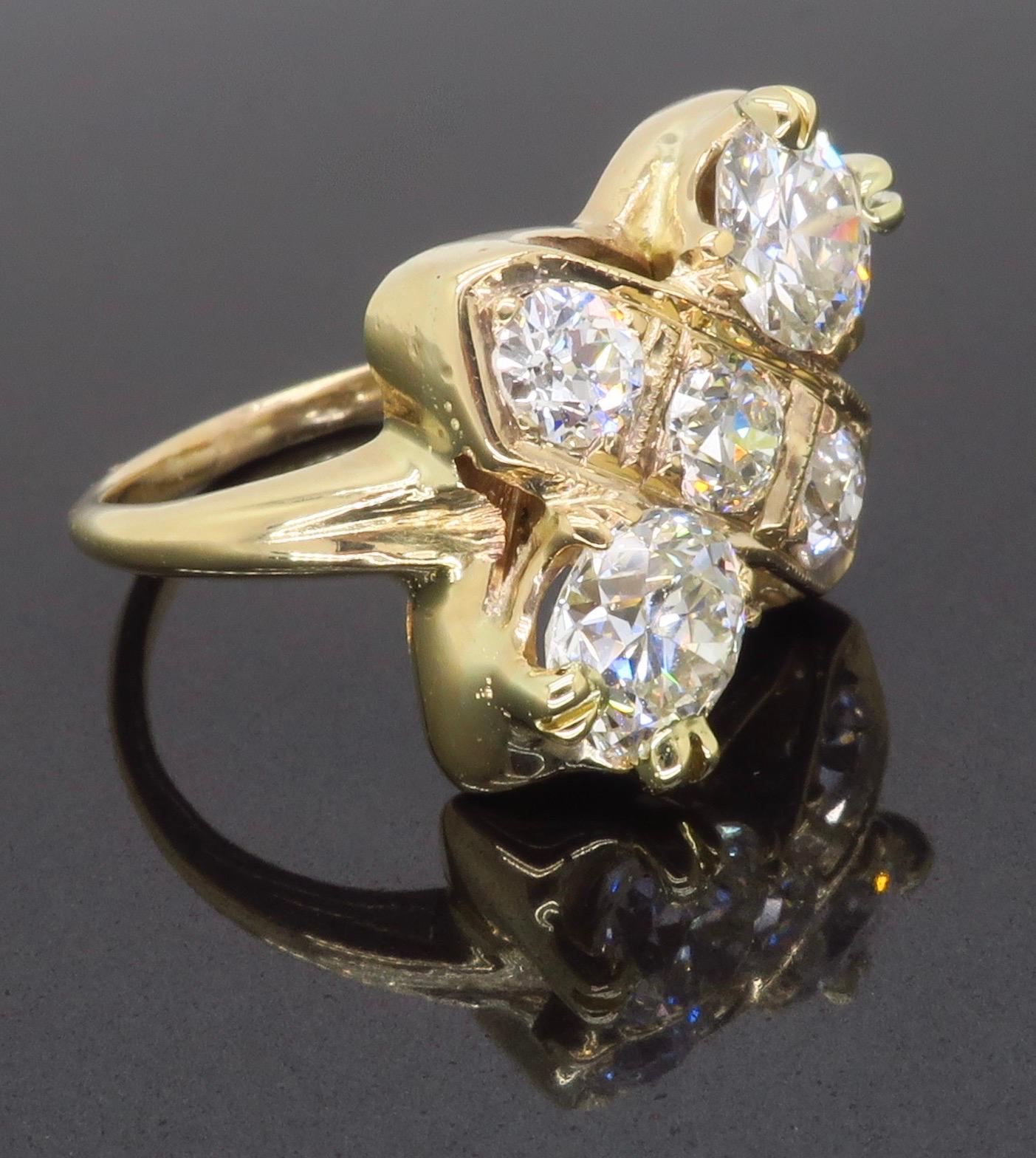 Moi-et-Toi Diamond Ring Made in 14k Yellow Gold 11
