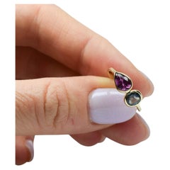 Moi Et Toi Sapphire ring 14KT gold open concept rare designer ring