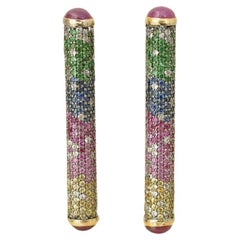 Boucles d'oreilles barrettes en or et diamants de Felix