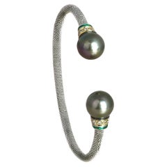 Moi Grace Aschenbecher-Armband aus Gold mit Diamanten und Perlen