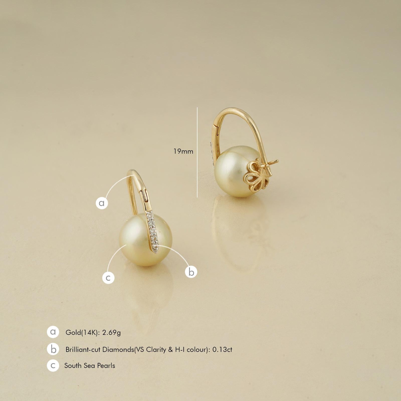 Moi Grace Kelly Perlen-Diamant- und Gold-Ohrringe 1