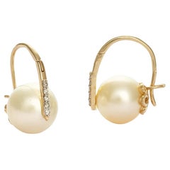 Moi Grace Kelly Perlen-Diamant- und Gold-Ohrringe
