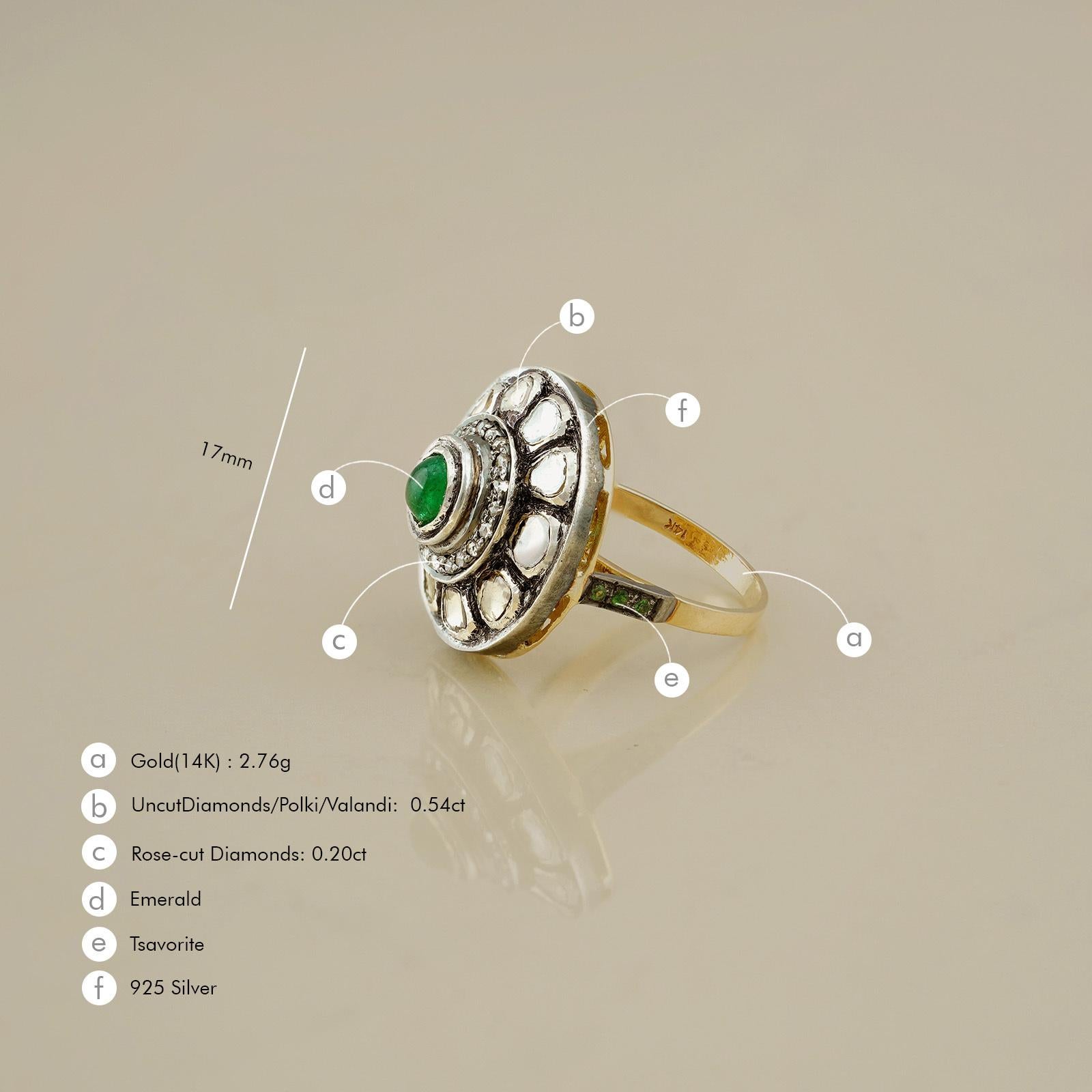 in vendita:  Anello Moi Jaipur in oro e smeraldo 4