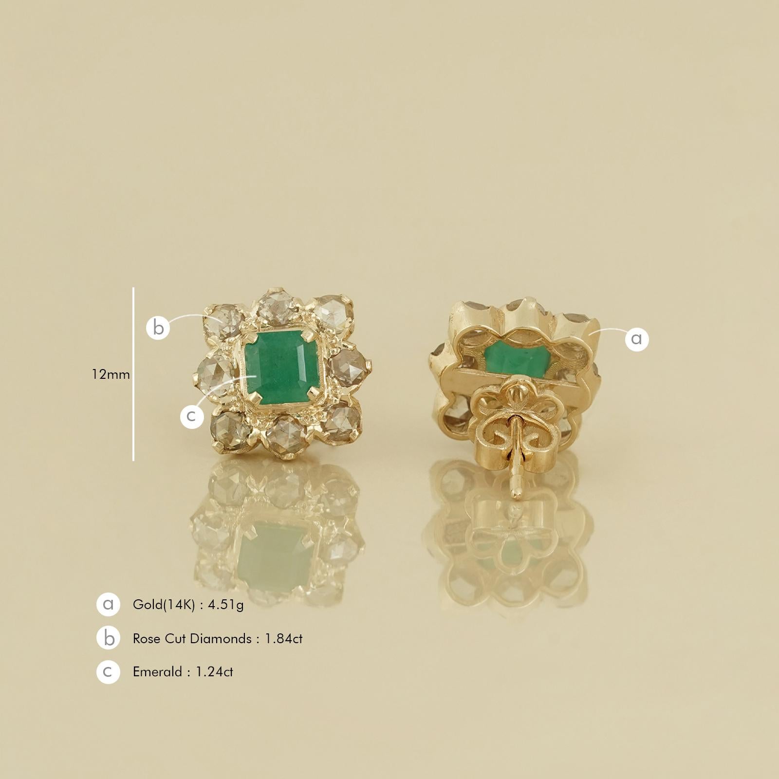 Moi Julia Emerald Studs Neuf - En vente à Lawrenceville, GA