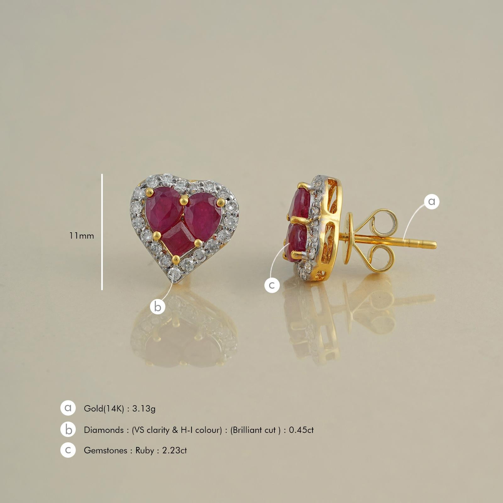 Moi Karina Ruby Ear Studs In New Condition For Sale In Lawrenceville, GA