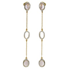 Moi Layla Gold Diamond and Amethyst Earrings