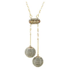 Moi Luna Gold-Diamant-Rubin-Brosche und Halskette