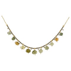 Moi Naomi Gold Diamond Tourmaline and Pearl Necklace